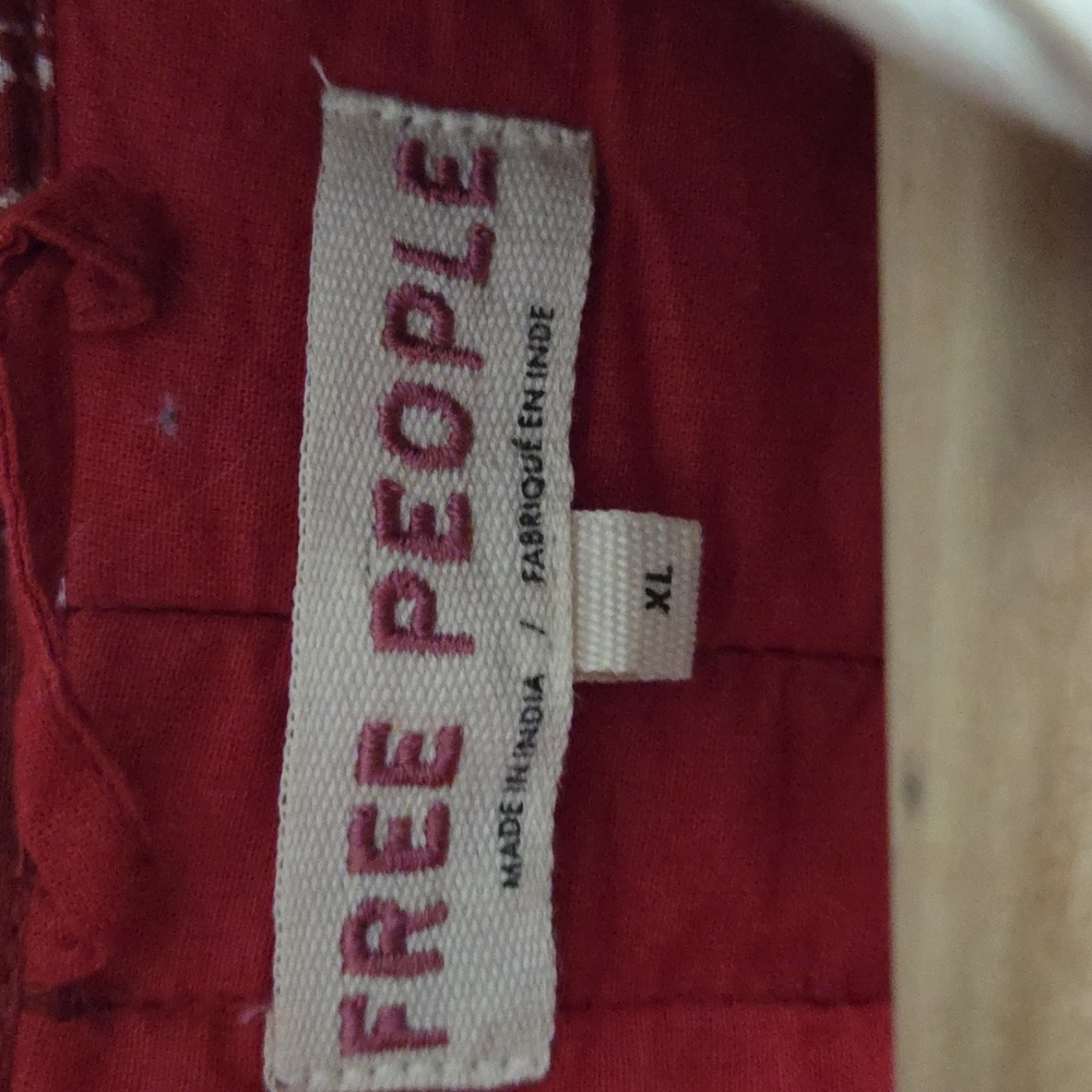 Free People Red and White Bomber Jacket - Picture 5 of 10